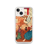 'Oda Nobunaga in Flames at Honno-ji Temple' by Yoshitoshi, 1876 - iPhone Case