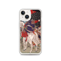 'Sakanoue Tamuramaro in a Rain of Arrows' by Yoshitoshi, 1876 - iPhone Case