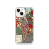 'Prince Umayado and Mononobe no Moriya' by Yoshitoshi, 1879 - iPhone Cases