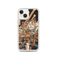 'Musashibo Benkei Fighting Nenoi Oyata' by Yoshitoshi, 1865 - iPhone Case