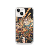 'Musashibo Benkei Fighting Nenoi Oyata' by Yoshitoshi, 1865 - iPhone Case