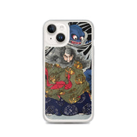 'The Black Cloud Prince Attacked By A Giant Spider' by Yoshitoshi, 1867 - iPhone Case