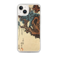 'Hawk And Nestlings In A Pine Tree' (Bottom Half) by Kuniyoshi, ca. 1840s - iPhone Cases