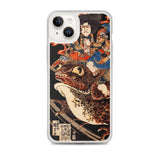 'Tenjiku Tokubei Riding His Fire Toad' by Kuniyoshi, ca. 1828 - iPhone Case