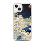 'Drum Bridge and Sunset Hill in Meguro' by Hiroshige, 1856 - iPhone Case