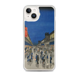 'Night View of Saruwaka Town' by Hiroshige, 1856 - iPhone Case