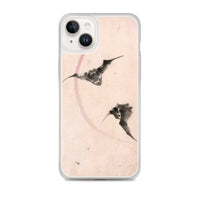 'Bats Against A Crescent Moon' by Hokusai, ca. 1830s - iPhone Case