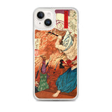 'Oda Nobunaga in Flames at Honno-ji Temple' by Yoshitoshi, 1876 - iPhone Case