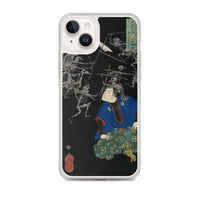 'Taro Mitsukuni Watching Skeletons Battle' by Yoshitoshi, 1865 - iPhone Case