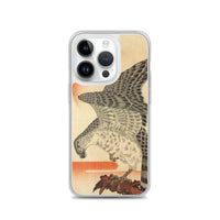 'Hawk And Nestlings In A Pine Tree' (Top Half) by Kuniyoshi, ca. 1840s - iPhone Case