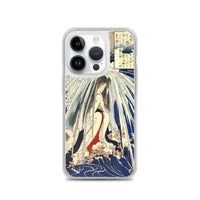 'Hatsuhana Meditating Under The Waterfall', by Kuniyoshi ca. 1842 - iPhone Case