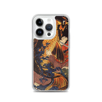 'Saito Oniwakamaru Wrestling A Giant Carp' by Kuniyoshi, ca. 1838 - iPhone Case