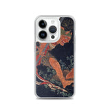 'Kobo Daishi Wards Off A Demon By Reciting The Tantra' by Hokusai, ca. 1840s - iPhone Case