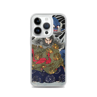 'The Black Cloud Prince Attacked By A Giant Spider' by Yoshitoshi, 1867 - iPhone Case