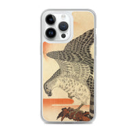 'Hawk And Nestlings In A Pine Tree' (Top Half) by Kuniyoshi, ca. 1840s - iPhone Case