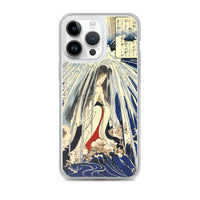 'Hatsuhana Meditating Under The Waterfall', by Kuniyoshi ca. 1842 - iPhone Case