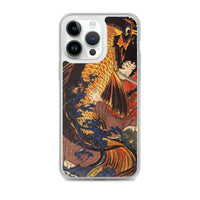 'Saito Oniwakamaru Wrestling A Giant Carp' by Kuniyoshi, ca. 1838 - iPhone Case