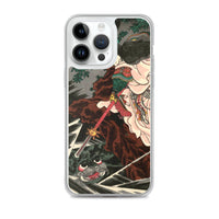 'Princess Kamigashi Attacking An Earth Spider' by Kuniyoshi, 1855 - iPhone Case