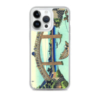 'Under Mannen Bridge at Fukagawa' by Hokusai, ca. 1830 - iPhone Case