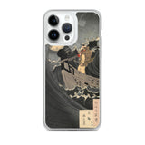 'Benkei Calming The Waves At Daimotsu Bay' by Yoshitoshi, ca. 1885 - iPhone Case