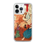 'Oda Nobunaga in Flames at Honno-ji Temple' by Yoshitoshi, 1876 - iPhone Case