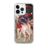 'Sakanoue Tamuramaro in a Rain of Arrows' by Yoshitoshi, 1876 - iPhone Case