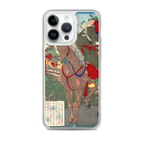 'Prince Umayado and Mononobe no Moriya' by Yoshitoshi, 1879 - iPhone Cases