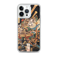 'Musashibo Benkei Fighting Nenoi Oyata' by Yoshitoshi, 1865 - iPhone Case