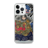 'The Black Cloud Prince Attacked By A Giant Spider' by Yoshitoshi, 1867 - iPhone Case