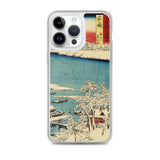 'Musashi: The Sumida River, Morning After Snow' by Hiroshige, 1853 - iPhone Case