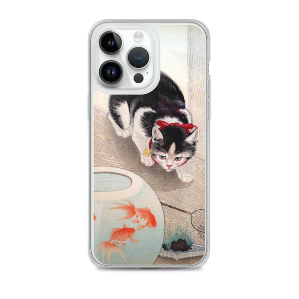 'Cat And Goldfish' by Ohara Koson, 1931 iPhone Case