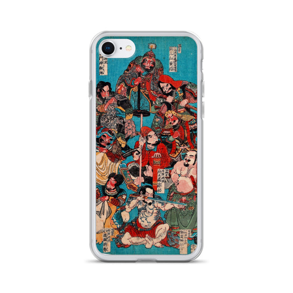 'One Hundred And Eight Heroes of the Shuihuzhuan' (Print 4) by Kuniyoshi, ca. 1830 - iPhone Case