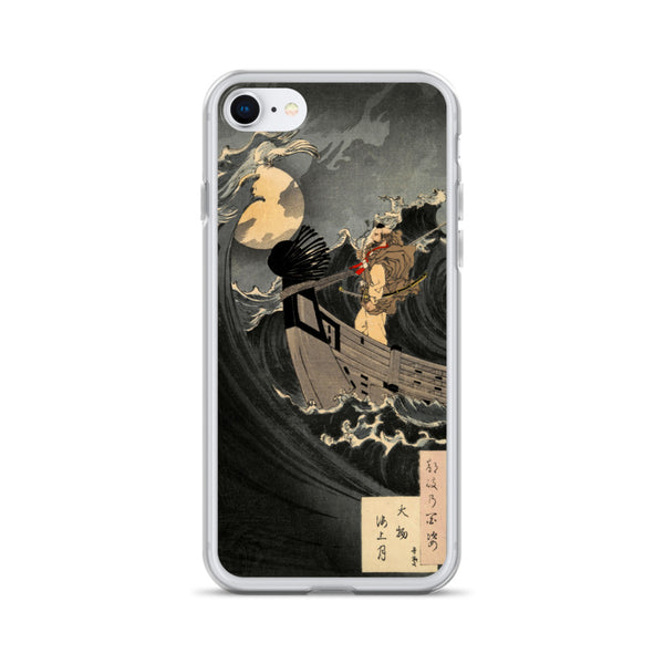 'Benkei Calming The Waves At Daimotsu Bay' by Yoshitoshi, ca. 1885 - iPhone Case