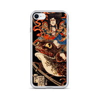 'Tenjiku Tokubei Riding His Fire Toad' by Kuniyoshi, ca. 1828 - iPhone Case