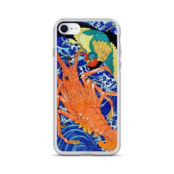 'Phoenix and Lobster' by Kuniyoshi, 1837 - iPhone Case