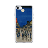 'Night View of Saruwaka Town' by Hiroshige, 1856 - iPhone Case