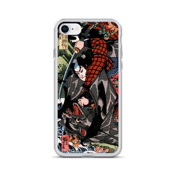 'Miyamoto Musashi Killing A Monster Bat' by Kuniyoshi, ca. 1830 - iPhone Case