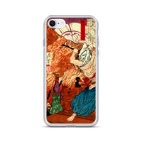 'Oda Nobunaga in Flames at Honno-ji Temple' by Yoshitoshi, 1876 - iPhone Case