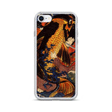 'Saito Oniwakamaru Wrestling A Giant Carp' by Kuniyoshi, ca. 1838 - iPhone Case