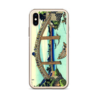 'Under Mannen Bridge at Fukagawa' by Hokusai, ca. 1830 - iPhone Case