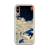 'Drum Bridge and Sunset Hill in Meguro' by Hiroshige, 1856 - iPhone Case