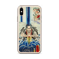 'Mongaku Shonin Under The Nachi Waterfall' by Kuniyoshi, 1860 - iPhone Case