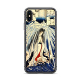 'Hatsuhana Meditating Under The Waterfall', by Kuniyoshi ca. 1842 - iPhone Case