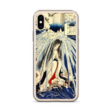 'Hatsuhana Meditating Under The Waterfall', by Kuniyoshi ca. 1842 - iPhone Case