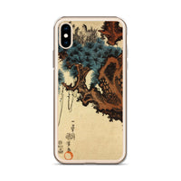 'Hawk And Nestlings In A Pine Tree' (Bottom Half) by Kuniyoshi, ca. 1840s - iPhone Cases