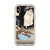 'Lord Teika at Sumiyoshi During the Full Moon' by Yoshitoshi, ca. 1885 - iPhone Case