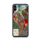 'Prince Umayado and Mononobe no Moriya' by Yoshitoshi, 1879 - iPhone Cases