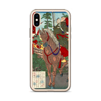 'Prince Umayado and Mononobe no Moriya' by Yoshitoshi, 1879 - iPhone Cases