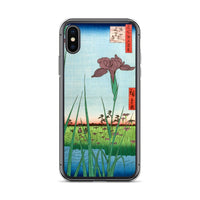 'Horikiri Iris Garden' by Hiroshige, 1857 - iPhone Case