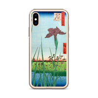 'Horikiri Iris Garden' by Hiroshige, 1857 - iPhone Case